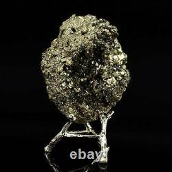 599g Natural Pyrite Cristal Quartz Cluster Mineral Specimen Cadeau De Décoration