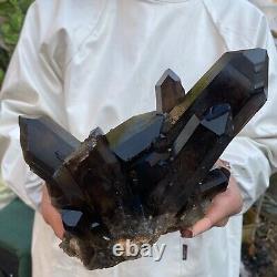 5lb Grand Cluster de Cristal de Quartz Noir Fumé Naturel Brut spécimen minéral