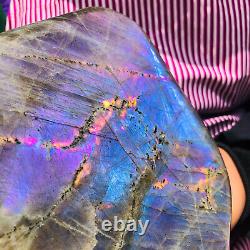 6.22lb Flash Naturel Labradorite Purple Cristal Rough Healing Specimen 1024
