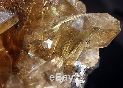 6.27lb Rare Natural Clear Golden Rutilated Quartz Crystal Cluster Specimen