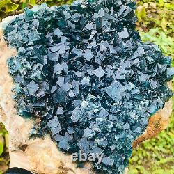 6.28lb Natural Green Fluorite Quartz Crystal Cluster Mineral Specimen (en Français)