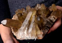 6.2lb Naturel Clair Smoky Citrine Quartz Point Cristal Cluster Healing Mineral