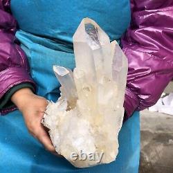 6.38lb Naturel Blanc Transparent Quartz Cristal Cluster De Guérison Des Spécimens