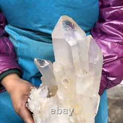 6.38lb Naturel Blanc Transparent Quartz Cristal Cluster De Guérison Des Spécimens