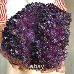 6.41lb Espèce Restauration D'un Nouveau Cluster De Cristal À Quartz Violet Découvert K467