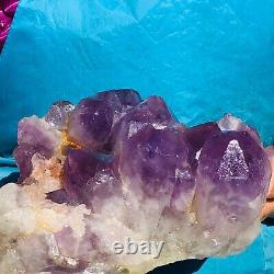 6,42 lb Amas de cristaux d'améthyste naturelle spécimen de cristal de quartz restauration