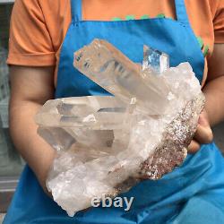 6.71lb Naturel Blanc Clair Quartz Cristal Cluster Dur De Guérison Specimen