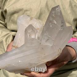 6.8lb Grande Pierre Naturelle De Guérison Des Spécimens En Cristal Blanc Quartz