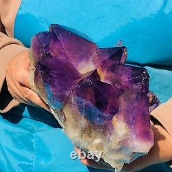 6,93 livres Améthyste naturelle spécimen minéral grappe point de cristal de quartz reiki