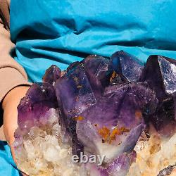 6,97LB Échantillon de minerai de cristal de quartz naturel violet en grappe pour la guérison spirituelle Reiki