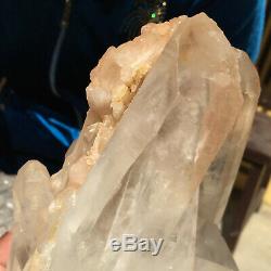 6.9lb Naturel Clair Blanc Cristal De Quartz Cluster Mineral Point Échantillon De Guérison