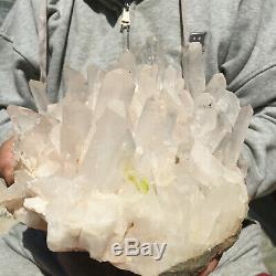 6250g Grand Blanc Naturel Cristal De Quartz Grappe Point De Guérison Minérale Des Échantillons