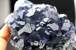 650,2g Natural Blue Fluorite Echantillonneur De Cristaux De Quartz En Cristal De Quartz
