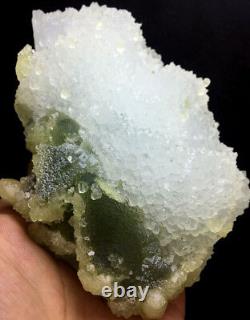 659g WOW! Échantillon de grappe de cristal de fluorite verte naturelle #155