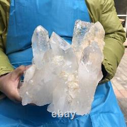 7.3LB Cluster de spécimen de cristal de quartz blanc naturel clair et magnifique