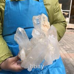 7.3LB Cluster de spécimen de cristal de quartz blanc naturel clair et magnifique