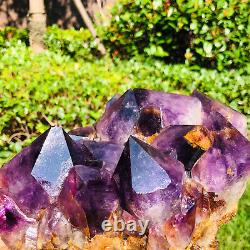 7.41LB Améthyste Naturelle Groupée en Cristal de Quartz Spécimen Minéral de Guérison