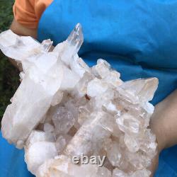 7,48LB spécimen de grappe de cristaux de quartz blanc transparent naturel pour la guérison 472