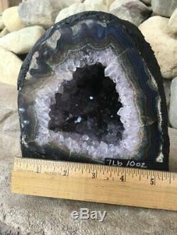 7,5 Lb Big Amethyst Geode, Crystal Cathedral Cluster, Améthyste Uruguay, Noir