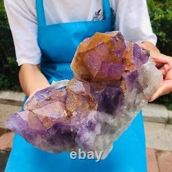 7,87 LB Améthyste naturelle, cristal de quartz en grappe, spécimen de restauration