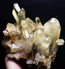 7.92lb Smoky Citrine Naturelle Quartz Cristal Cluster Point Spécimen Minéral