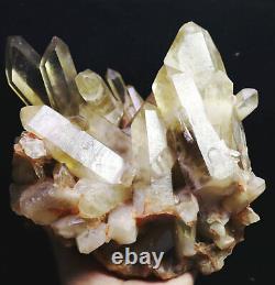 7.92lb Smoky Citrine Naturelle Quartz Cristal Cluster Point Spécimen Minéral