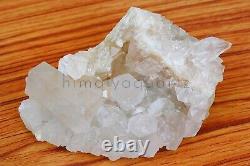 705 g de grappe naturelle de guérison en cristal brut de quartz blanc de Samadhi pour la décoration intérieure