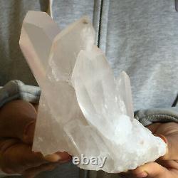 750g Naturel Blanc Clair Quartz Cristal Cluster Guérison Rough Specimen
