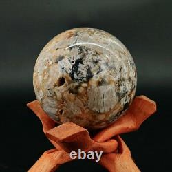 798g Rare Naturel Jolie Agate Cristal Geode Sphere Cluster Ball
