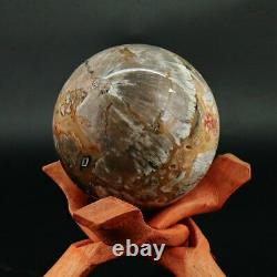 798g Rare Naturel Jolie Agate Cristal Geode Sphere Cluster Ball