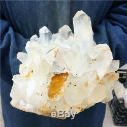 8.36lb Blanc Naturel Quartz Cluster Cristal Minéral Des Échantillons De Guérison
