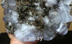 8.3lb Specimen Minéral Rare De Fluorite Naturelle Et De Cristal Noir/chine