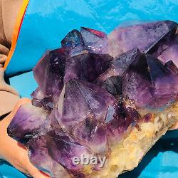 8.42LB Amas naturel d'améthyste, spécimen minéral de cristal de quartz, guérison.