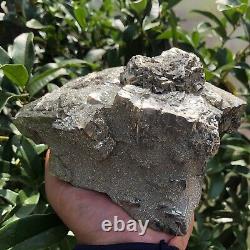 8,4LB Spécimen minéral de cristal de quartz pyrite brut naturel pour guérison