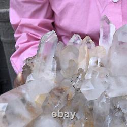 8.51lb Grand Cristal Blanc De Quartz Naturel Cluster Rough Spécimen Healing