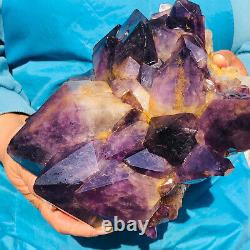 8,62LB Amas naturel d'améthyste spécimen minéral de cristal de quartz guérison