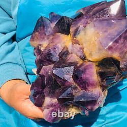 8,62LB Amas naturel d'améthyste spécimen minéral de cristal de quartz guérison