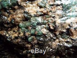 8.75lb Bolder Vert Emeraude Crystal Cluster Dans Matrix Mine Brut Rose Feldspath