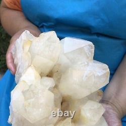 8.91lb Naturel Blanc Clair Quartz Cristal Cluster Dur De Guérison Specimen