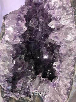8 Qual. Spécimen En Grappe Naturelle Aaa Methyst Cathedral Geode Crystal Quartz