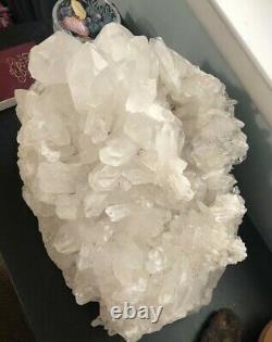80lb Grand Naturel Blanc Clair Quartz Cristal Cluster Healing Specimen Top Grade