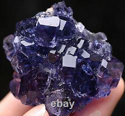 84,6g Bleu Naturel Fluorite Quartz Cristal Cluster Mineral Specimen