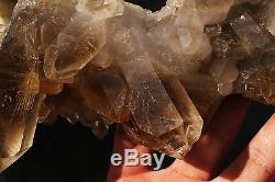 864,5g Nouvelle Trouvaille Natural Clear Gold Spécimen En Grappes De Cristal Quartz Rutile