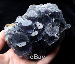 884.6g Naturel Bleu Fluorite Quartz Cristal Cluster Spécimen Minéral