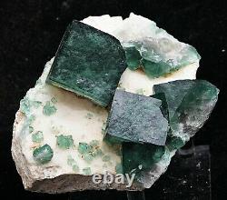 886g Cube Vert Naturel Fluorite Quartz Cristal Cluster Mineral Specimen