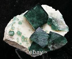 886g Cube Vert Naturel Fluorite Quartz Cristal Cluster Mineral Specimen