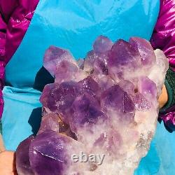 9.68LB Améthyste naturelle groupe de cristaux spécimen de quartz pour restauration