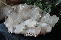 92.5lb Large Natural Clear White Quartz Cristal Cluster Points Original Tibétain