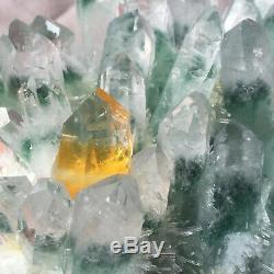 988g Grand Vert Clair Fantôme De Cristal De Quartz Grappe De Guérison Minérale Des Échantillons