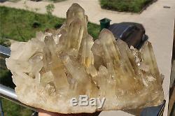 Aa 4550g Naturel Tibétain Smoky Citrine Quartz Crystal Cluster Point Spécimen